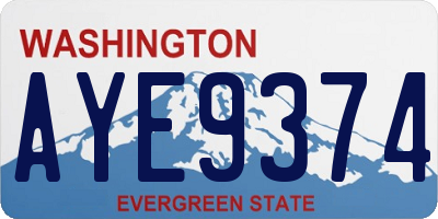 WA license plate AYE9374