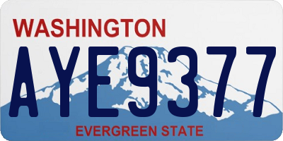 WA license plate AYE9377