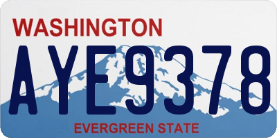 WA license plate AYE9378
