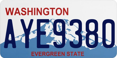 WA license plate AYE9380