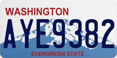 WA license plate AYE9382