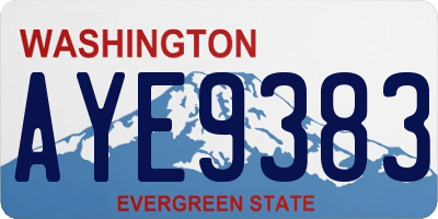 WA license plate AYE9383