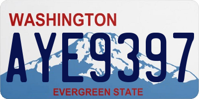 WA license plate AYE9397