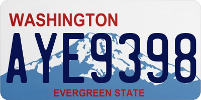 WA license plate AYE9398