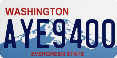 WA license plate AYE9400