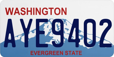 WA license plate AYE9402