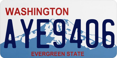 WA license plate AYE9406