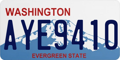 WA license plate AYE9410