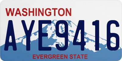 WA license plate AYE9416