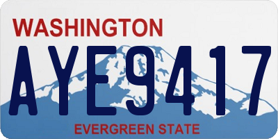 WA license plate AYE9417