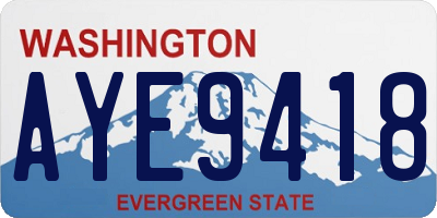 WA license plate AYE9418