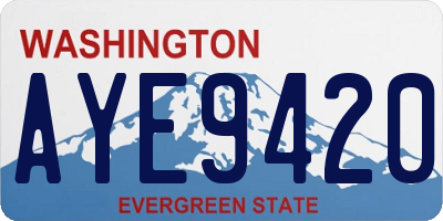 WA license plate AYE9420