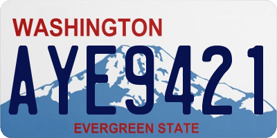 WA license plate AYE9421
