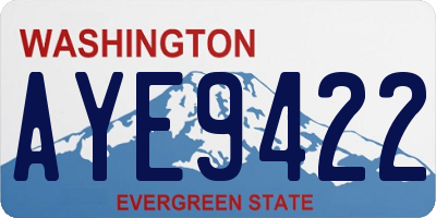 WA license plate AYE9422
