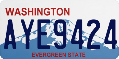 WA license plate AYE9424