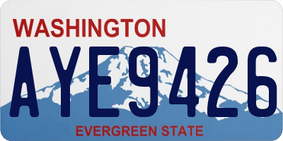 WA license plate AYE9426