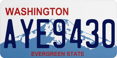 WA license plate AYE9430
