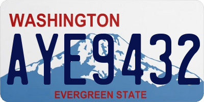 WA license plate AYE9432