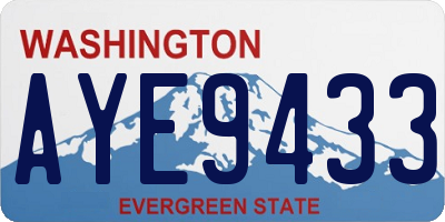 WA license plate AYE9433