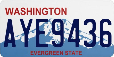 WA license plate AYE9436