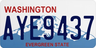 WA license plate AYE9437