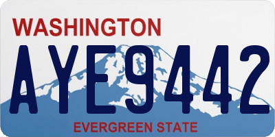 WA license plate AYE9442