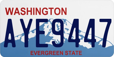 WA license plate AYE9447