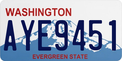 WA license plate AYE9451