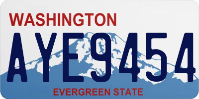WA license plate AYE9454