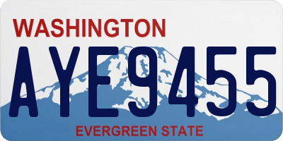 WA license plate AYE9455