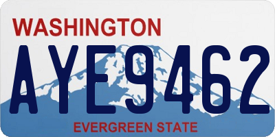 WA license plate AYE9462
