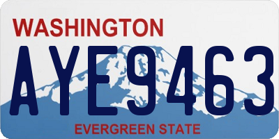 WA license plate AYE9463