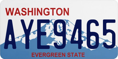 WA license plate AYE9465