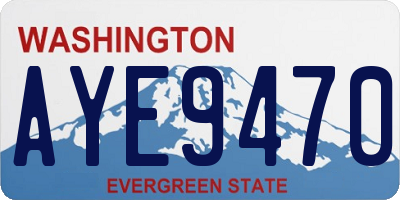 WA license plate AYE9470