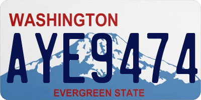 WA license plate AYE9474