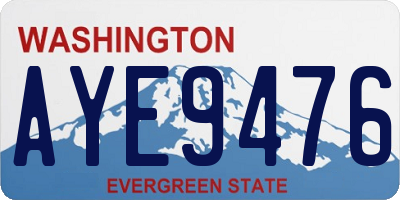 WA license plate AYE9476