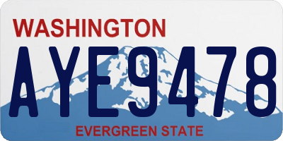 WA license plate AYE9478