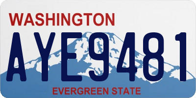 WA license plate AYE9481