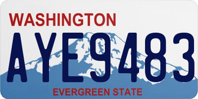 WA license plate AYE9483