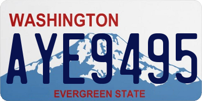 WA license plate AYE9495
