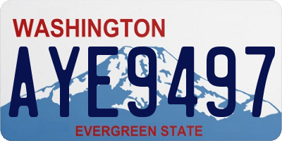 WA license plate AYE9497
