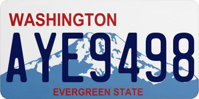 WA license plate AYE9498