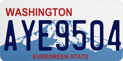 WA license plate AYE9504