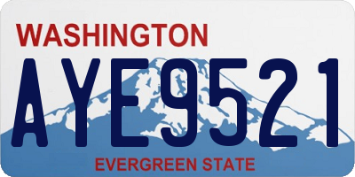 WA license plate AYE9521