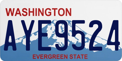 WA license plate AYE9524