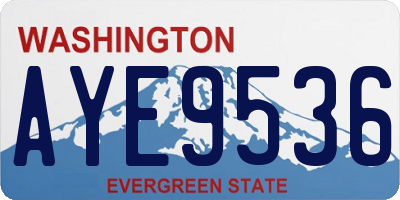 WA license plate AYE9536