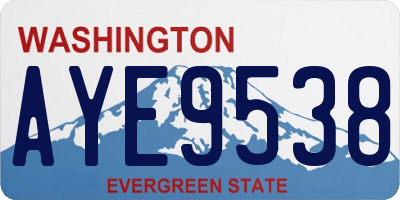 WA license plate AYE9538