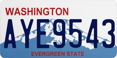 WA license plate AYE9543