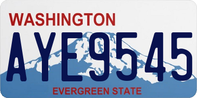 WA license plate AYE9545