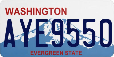 WA license plate AYE9550